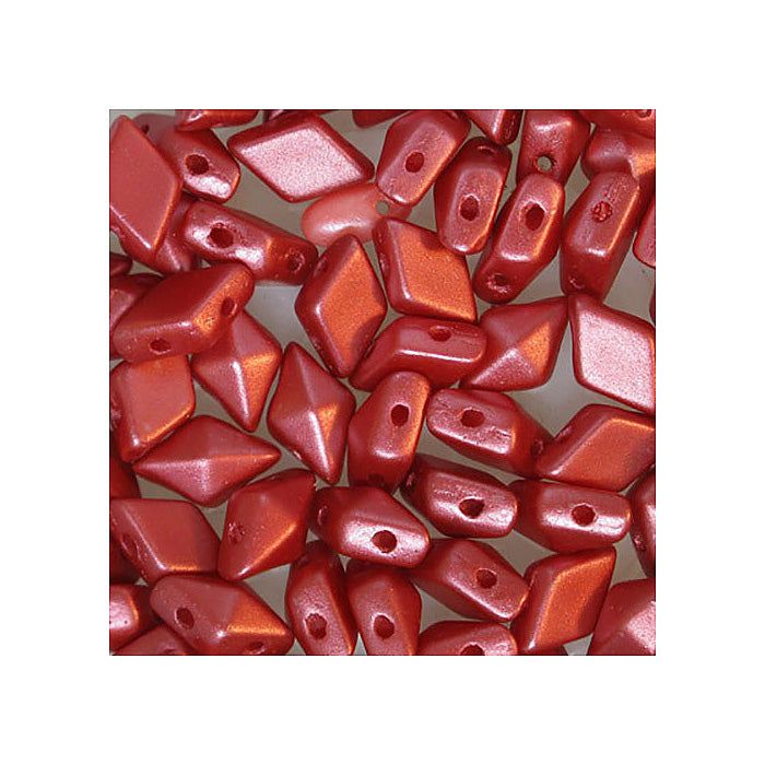 DIAMONDUO glass two-hole beads rhombus gemduo Dark Coral Glass Czech Republic
