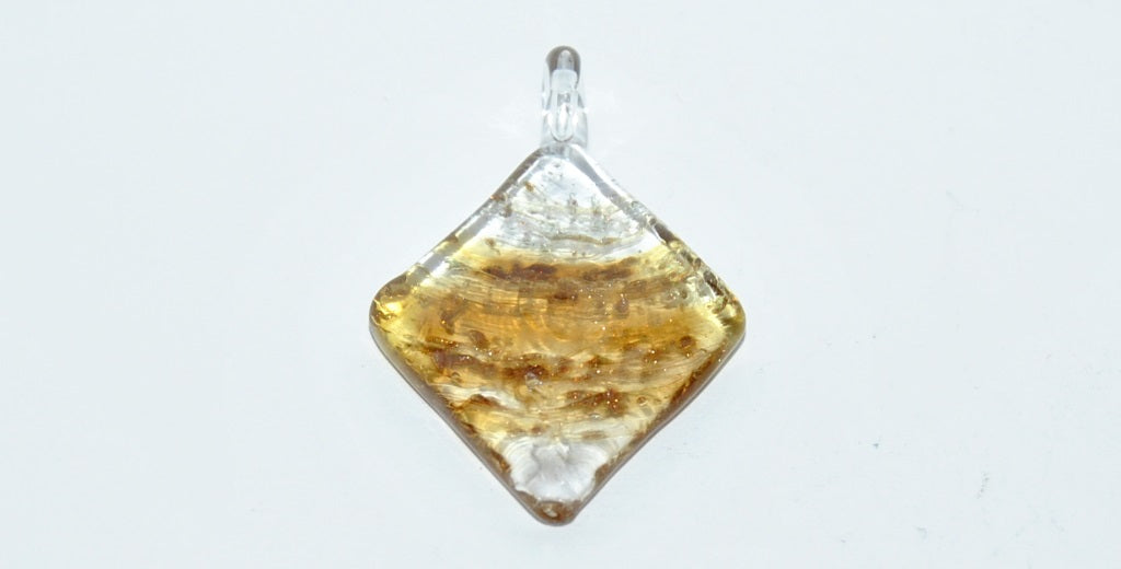 Czech Glass Hand Made Triangle Lampwork Pendant, (4330 D), Glass, Czech Republic