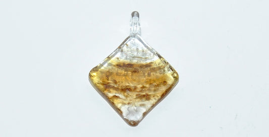 Czech Glass Hand Made Triangle Lampwork Pendant, (4330 D), Glass, Czech Republic