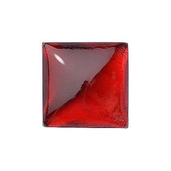 Square Cabochons Flat Back Crystal Glass Stone, Red 9 With Silver (902090-K), Czech Republic