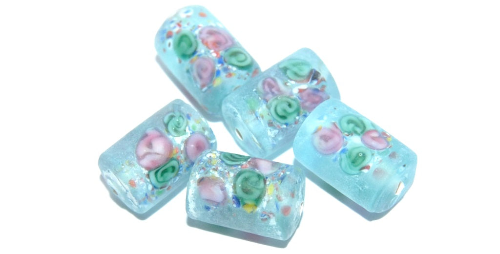 Czech Glass Hand Made Roller Tube Lampwork Beads, (I), Glass, Czech Republic