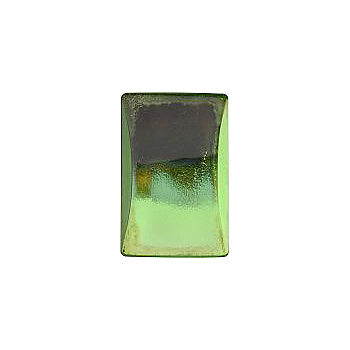 Rectangle Cabochons Flat Back Crystal Glass Stone, Light Green 2 Transparent With Gold Foil (50590-Gf), Czech Republic
