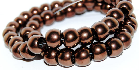 Pony Big Round Bagel Beads With Big Hole, Black Bronze (23980 14415), Glass, Czech Republic