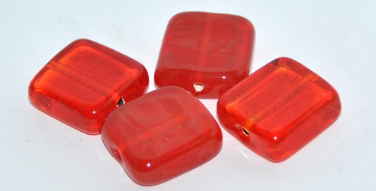 Czech Glass Hand Made Square Lampwork Beads, (F), Glass, Czech Republic