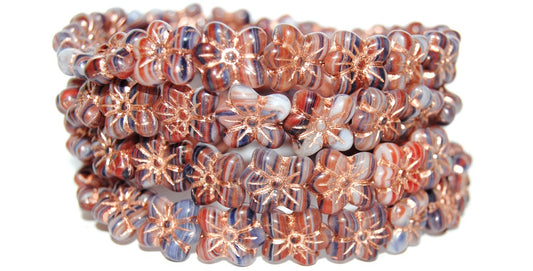 Flower Pressed Glass Beads, (95333 54200), Glass, Czech Republic