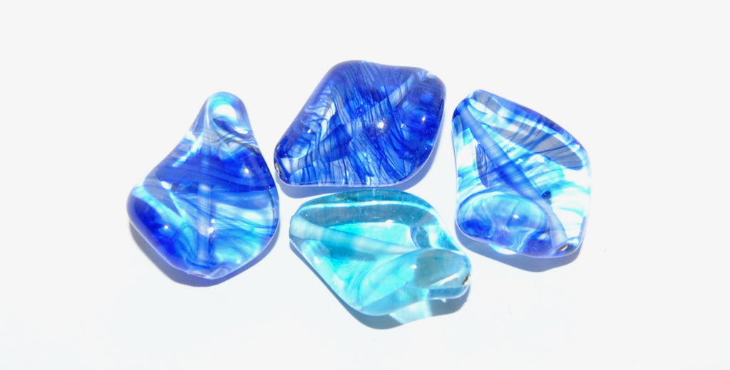 Leaf Lampwork Glass Handmade Beads, (E), Glass, Czech Republic