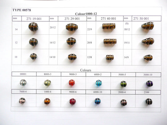 30 pcs Lampwork Beads 578 / Oval (271-29-001), Handmade, Preciosa Glass, Czech Republic