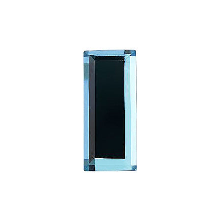 Rectangle Faceted Flat Back Crystal Glass Stone, Aqua Blue 12 Transparent With Silver Foil (30000-Sf), Czech Republic