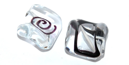 Leaf Lampwork Glass Handmade Beads, (V), Glass, Czech Republic