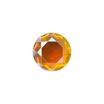 Round Faceted Pointed Back (Doublets) Crystal Glass Stone, Yellow 12 Transparent With Ab (80000-Abt), Czech Republic