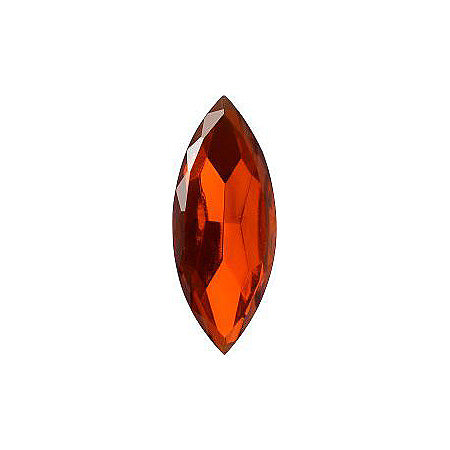 Navette Faceted Pointed Back (Doublets) Crystal Glass Stone, Red 7 Transparent With Chrome (90040-Chr), Czech Republic