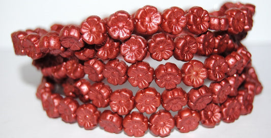 Hawaii Flower Pressed Glass Beads, 94209 (94209), Glass, Czech Republic