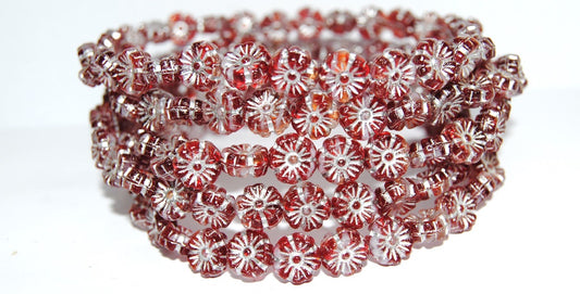 Hawaii Flower Pressed Glass Beads, (900802010 54201), Glass, Czech Republic