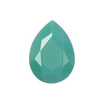 Pear Faceted Pointed Back (Doublets) Crystal Glass Stone, Turquoise 2 Opaque (63122), Czech Republic