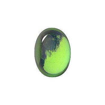 Oval Cabochons Flat Back Crystal Glass Stone, Light Green 4 Transparent With Ab (50580-Abb), Czech Republic