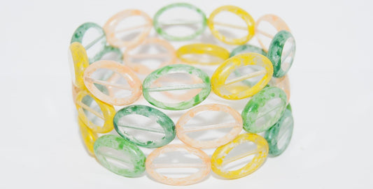 Table Cut Oval Beads Roach, Mixed Colors Light Violet Silver Lined (Mix 3), Glass, Czech Republic