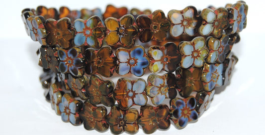 Table Cut Flower Beads Linum, 110001301 Travertin (110001301 86800), Glass, Czech Republic