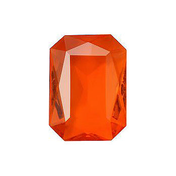 Octagon Faceted Pointed Back (Doublets) Crystal Glass Stone, Orange 6 Transparent (90040), Czech Republic