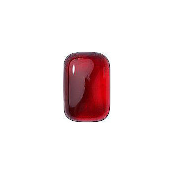 Rounded Octagon Cabochons Flat Back Crystal Glass Stone, Red 8 With Silver (90089), Czech Republic