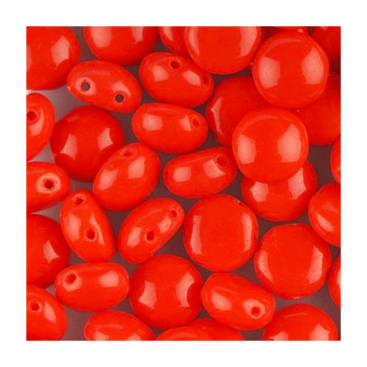 PRECIOSA Candy beads 2-hole round glass cabochon Red Glass Czech Republic