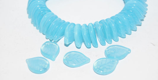 Leaf Pressed Glass Beads, (61000A), Glass, Czech Republic