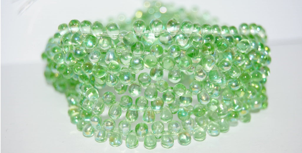 Pear Drop Pressed Glass Beads, (50520Ab), Glass, Czech Republic