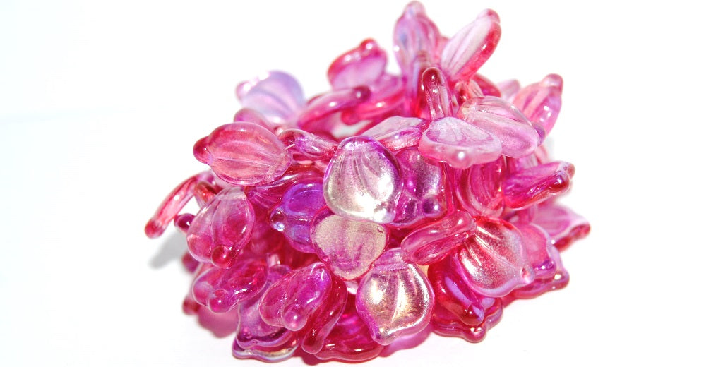 Leaf Petal Pressed Glass Beads, Crystal 48120 (30 48120), Glass, Czech Republic