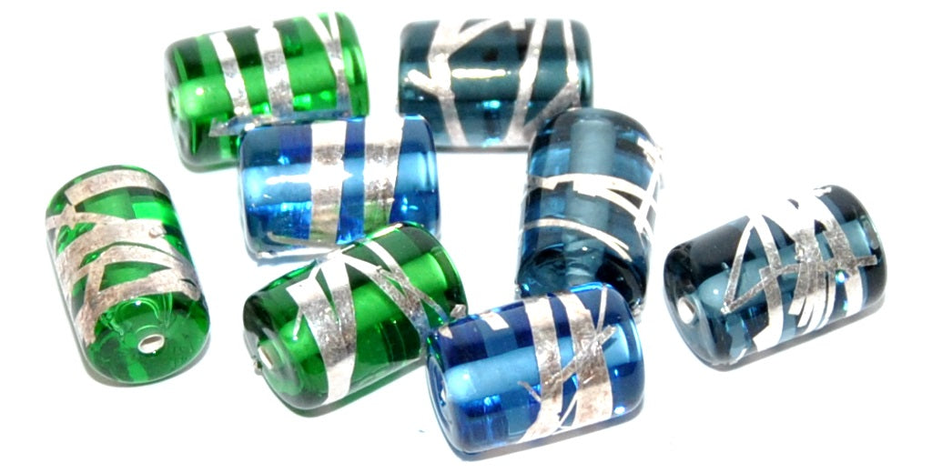 Czech Glass Hand Made Roller Tube Lampwork Beads, (Z), Glass, Czech Republic