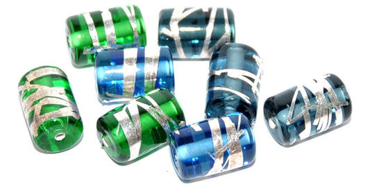 Czech Glass Hand Made Roller Tube Lampwork Beads, (Z), Glass, Czech Republic