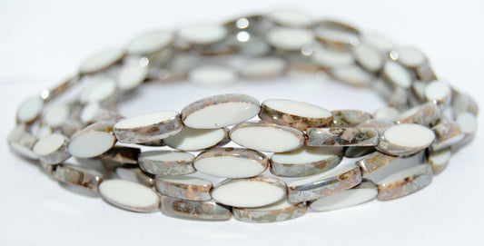 Table Cut Oval Boat Beads, (13000 43400), Glass, Czech Republic