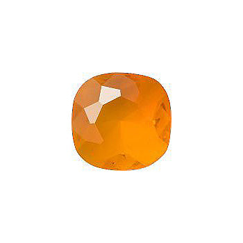 Rounded Square Faceted Pointed Back (Doublets) Crystal Glass Stone, Orange 6 Transparent (90000), Czech Republic