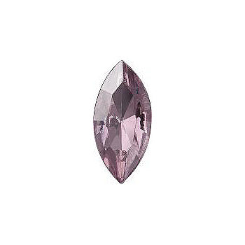 Navette Faceted Pointed Back (Doublets) Crystal Glass Stone, Violet 5 Transparent With Aluminium (20000-Al), Czech Republic