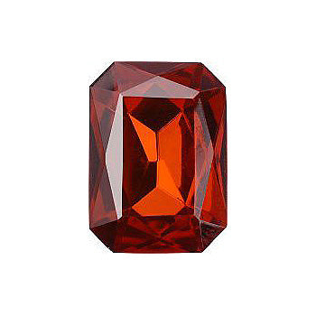 Octagon Faceted Pointed Back (Doublets) Crystal Glass Stone, Red 4 Transparent With Chrome (90040-Chr), Czech Republic