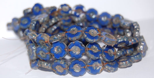 Table Cut Round Beads Hawaii Flowers, (36028 43400), Glass, Czech Republic