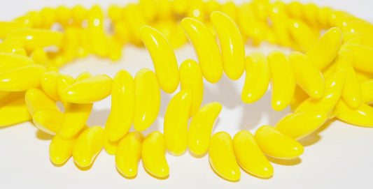 Bananas Czech Glass Thorn Beads, Yellow (83120), Glass, Czech Republic