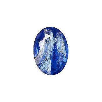 Oval Faceted Pointed Back (Doublets) Crystal Glass Stone, Blue 1 With Silver (30020-Ag-Al), Czech Republic