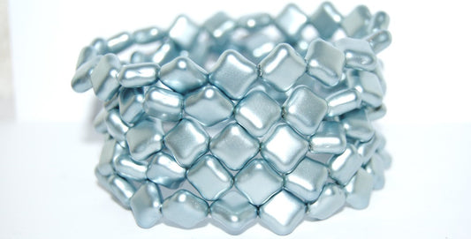 Czech Glass Pressed Beads Rhombus Diamond, (Blue Wax), Glass, Czech Republic