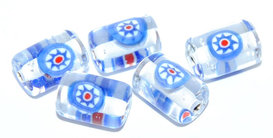 Czech Glass Hand Made Roller Tube Lampwork Beads, (T), Glass, Czech Republic