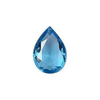 Pear Faceted Pointed Back (Doublets) Crystal Glass Stone, Aqua Blue 13 Transparent (60010-K), Czech Republic