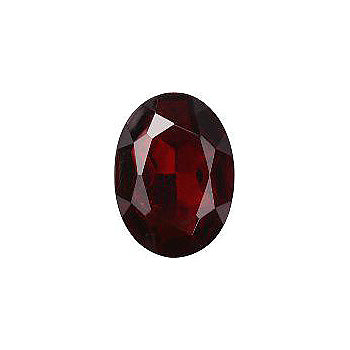 Oval Faceted Pointed Back (Doublets) Crystal Glass Stone, Red 9 Transparent With Chrome (90150-K-Chr), Czech Republic