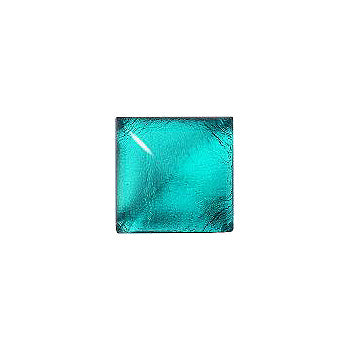 Square Cabochons Flat Back Crystal Glass Stone, Green 2 With Silver (60249), Czech Republic