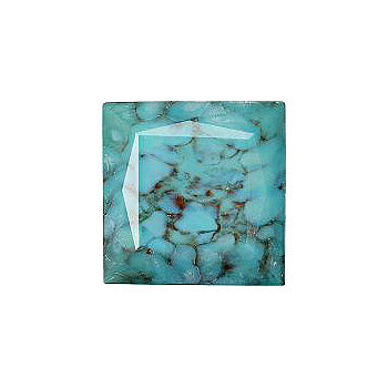 Square Faceted Pointed Back (Doublets) Crystal Glass Stone, Turquoise 5 Matrix Colours (A61), Czech Republic