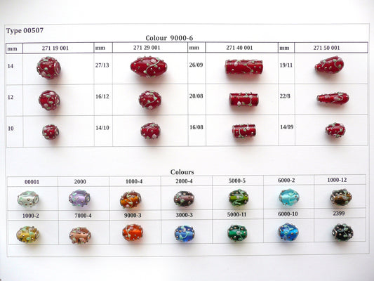 30 Stück Lampwork-Perlen 507 / Tropfen/Birne (271-50-001), handgefertigt, Preciosa-Glas, Tschechische Republik