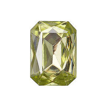 Octagon Faceted Pointed Back (Doublets) Crystal Glass Stone, Yellow 11 Transparent With Aluminium (80100-Al), Czech Republic