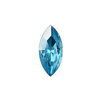 Navette Faceted Pointed Back (Doublets) Crystal Glass Stone, Aqua Blue 4 Transparent With Aluminium (60020-Al), Czech Republic