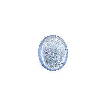 Oval Cabochons Flat Back Crystal Glass Stone, Aqua Blue 7 With Silver (30019), Czech Republic