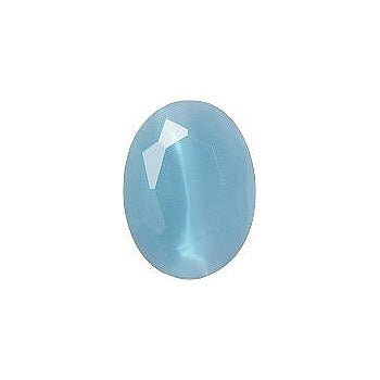 Oval Faceted Pointed Back (Doublets) Crystal Glass Stone, Aqua Blue 5 Milky Colours (04030-60000-K), Czech Republic