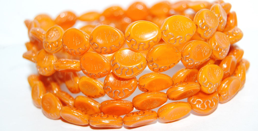 Tear Oval Pressed Glass Beads, (81250 54200), Glass, Czech Republic