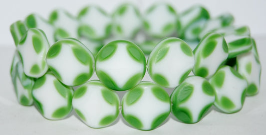 Table Cut Flat Round Beads With Rhomb, 7504 (7504), Glass, Czech Republic