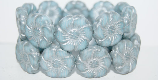 6-Petal Flower Pressed Glass Beads, (16017B 54201), Glass, Czech Republic